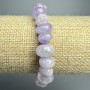 Bracelet Lavender Amethyst Natural Stone Faceted Beads, diameter 10x7mm +-, length 18cm+- (stretch)