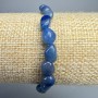 Blue Aventurine Bracelet, natural gemstone faceted beads, diameter 7x9mm, length 18cm, stretchy