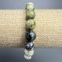 Bracelet Green Opal natural stone smooth bead, diameter 10mm±, length 18cm± (stretch)