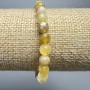 Bracelet Yellow Opal Natural Stone Smooth Bead, diameter 6.5mm±, length 18cm± (stretch)