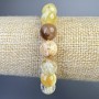 Bracelet Yellow Opal natural stone smooth bead, diameter 10.5mm+-, length 18cm+- (stretch)