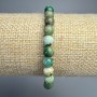 Chrysocolla Bracelet, natural stone, smooth beads, 6.5 mm diameter +/-, length 18 cm +/- (stretch)