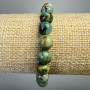 Chrysocolla Bracelet with Natural Stone, Smooth Beads, 8.5 mm diameter, stretchy 18 cm length