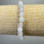 Aquamarine Bracelet with Natural Stone Faceted Bead, 6mm diameter, length 18cm adjustable (stretch)
