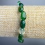 Bracelet Green Agate Natural Stone Beads, faceted, diameter 6x8mm±, length 18cm± (stretch)