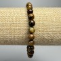 Bracelet Yellow Petersite natural stone smooth beads, 6.5mm diameter, length 18cm± (stretch)