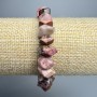 Rhodonite Bracelet, natural gemstone, faceted rondelle, diameter 10×7 mm, adjustable length 18 cm (stretch)