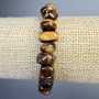 Tiger's Eye Bracelet, natural stone large faceted beads, 10x7mm, length 18cm, stretch