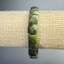 Bracelet Jadeite Canadian Natural Stone Beveled Rectangular, 9x10x5 mm+-, 5 mm+-, length 18 cm+- (stretch)