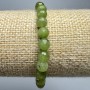 Bracelet Jadeite Canadian natural stone faceted beads, diameter 6mm±, length 18cm± (elastic)
