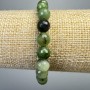 Bracelet Jadeite Canadian Natural Stone Faceted Bead, 8mm diameter +/-, length 18cm +/- (stretch)