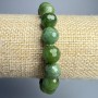 Bracelet Jadeite Canadian Natural Stone Faceted Bead, diameter 10mm±, length 18cm± (stretch)