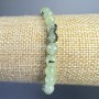 Bracelet Prehnite natural stone faceted ball, diameter 6mm±, length 18cm± (stretch)