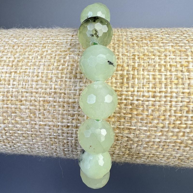 Bracelet Prénit natural stone faceted bead, diameter 10mm±, length 18cm± (stretch)