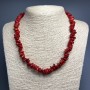Necklace of Natural Coral, faceted oval beads, diameter 10×3mm±, length 45cm ±