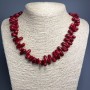 Necklace of natural coral beads, 13x6 mm grains, length 50 cm ± with clasp and extender chain