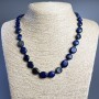 Lapis Lazuli Necklace with Natural Stone, Tumbled Beads 10x12x4 mm, 5 mm±, 49 cm length