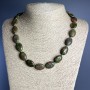 Jasper Hematite Geothroph natural stone oval beads 13×18×6 mm ±, length 49 cm ±