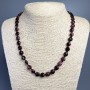Rutileled Rhodolite Tourmaline Necklace - Natural Stone Coin Beads, 8x5 mm, 50 cm length