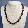 Rubellite Tourmaline Necklace with Natural Stone Grenulated Coin, 10x6mm, 50cm long