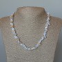 Blue Agate Necklace (Blue Chalcedony, Sapphire) Natural Stone Chip, 9x3 mm +/-, length 47 cm +