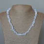 Blue Agate Bead Necklace (Blue Chalcedony, Sapphireine) Natural Stone Faceted Beads, 7x3mm±, Length 48cm ±