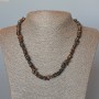 Bronzite Necklace, natural stone nugget, 7×3 mm, length 47 cm +/-