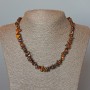 Tiger's Eye Necklace natural stone chip, diameter 7x3mm ±, length 47cm ±