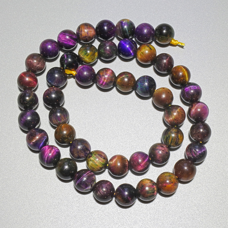 Colored Cat's Eye Beads natural stone smooth round bead, diameter 8.5mm, length 38cm on thread