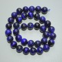 Blue Cat's Eye Beads natural stone smooth sphere, diameter 10mm±, length 38cm± on thread