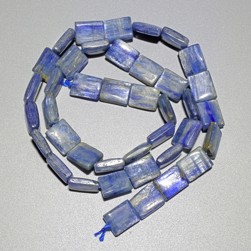 Kyanite Beads Natural Stone Rectangle, 8×10 mm ±, Length 16 in ± on Thread