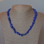 Lapis Lazuli Necklace, natural stone tumbled beads, diameter 7×2 mm, length 47 cm