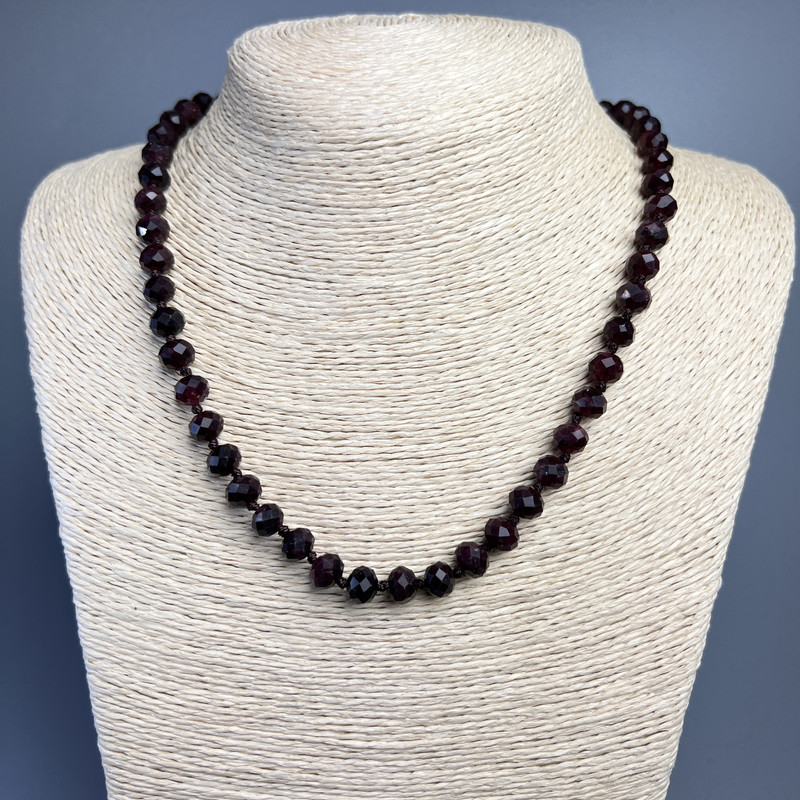 Tourmaline Rubyelit Natural Stone Bead Rondelle Necklace 51 cm