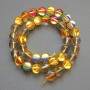 Opal glass beads yellow chameleon smooth ball, diameter 10mm±, length 38cm± on thread