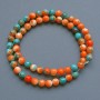 Beads "Variscite" (plastic acrylic, bead) orange, blue and white smooth sphere, diameter 6.5 mm ±, length 40 cm ± on monofilament