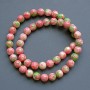 Variscite Beads (plastic/acrylic) rounded pearls in pink, white and green, polished balls, diameter 10mm±, length 40cm±, on thread