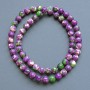 Beads "Variscite" (per piece, acrylic) purple, white and green smooth round beads, 6.5mm ±, length 40cm ± on a thread