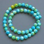 Acrylic Beads “Variscite” (unit) blue, white and yellow smooth beads, diameter 8.5mm±, length 40cm± on fishing line
