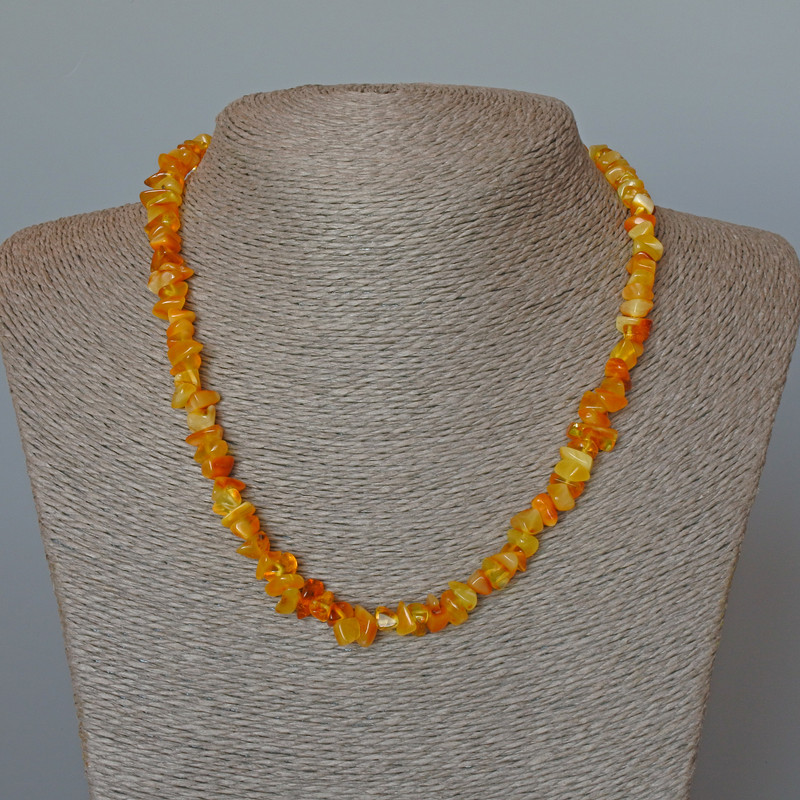 Amber Chunk Necklace, diameter 7×4mm +-, length 45cm+-