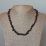 Garnet Necklace, natural stone faceted, diameter 9x4 mm ±, length 47 cm ±