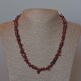 Garnet Bead Necklace brownish natural stone faceted, diameter 7x3mm ±, length 48cm ±