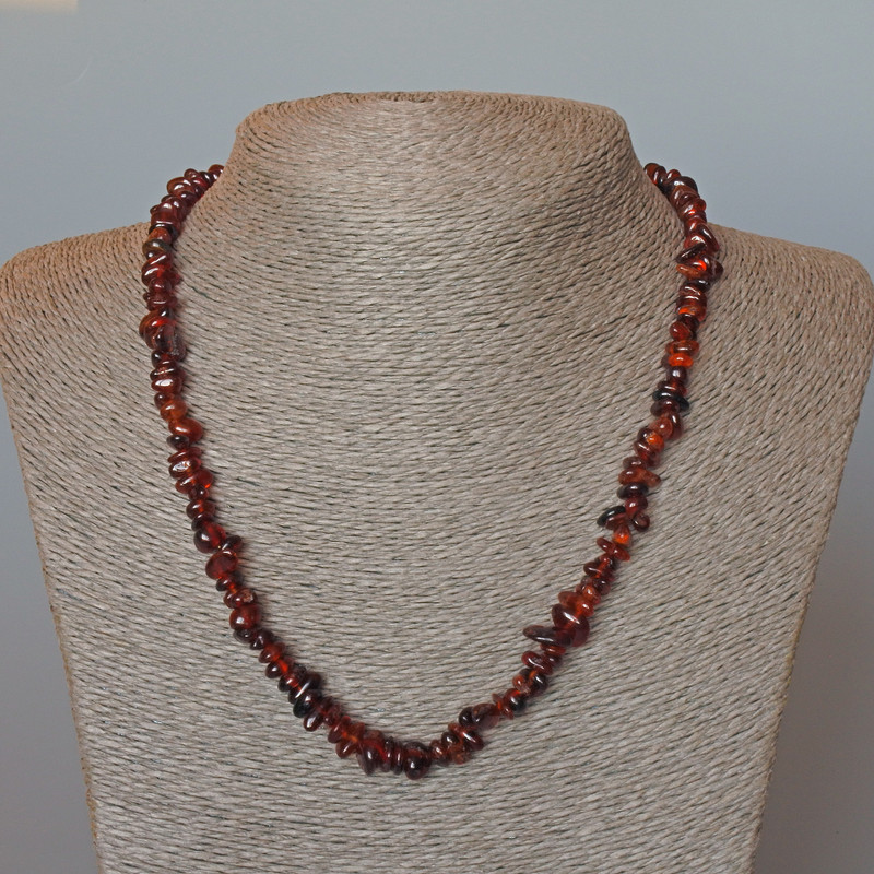 Garnet Necklace brown natural stone faceted, diameter 7x3mm±, length 48cm±