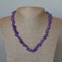 Amethyst Necklace, natural stone, faceted beads, diameter 8x4mm, length 47cm