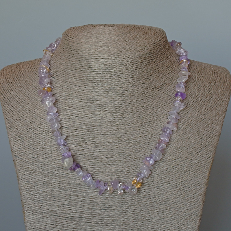 Amethyst Beads natural stone shard, diameter 8×3mm ±, length 48cm ±