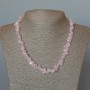 Necklace Rosy Quartz natural stone shard, diameter 9x4mm+-, length 45cm+- +5cm extender chain