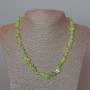 Necklace Prase Crystal natural Prehnite chip, diameter 8x4mm+-, length 48cm+-