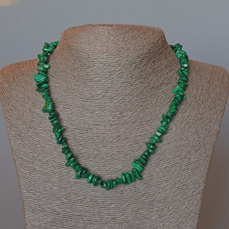 Malachite Beads natural gemstone chips, diameter 8×3mm±, length 48cm±