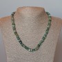Necklace of Green Jasper Natural Stone Faceted Beads, diameter 8×3mm, length 48cm