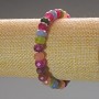 Tourmaline Bracelet, natural gemstone, faceted rondelle, diameter 8×6 mm ±, length 18 cm (stretch)