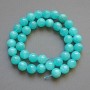 Aquamarine Beads natural stone smooth round 10mm diameter, ~38cm length on a thread